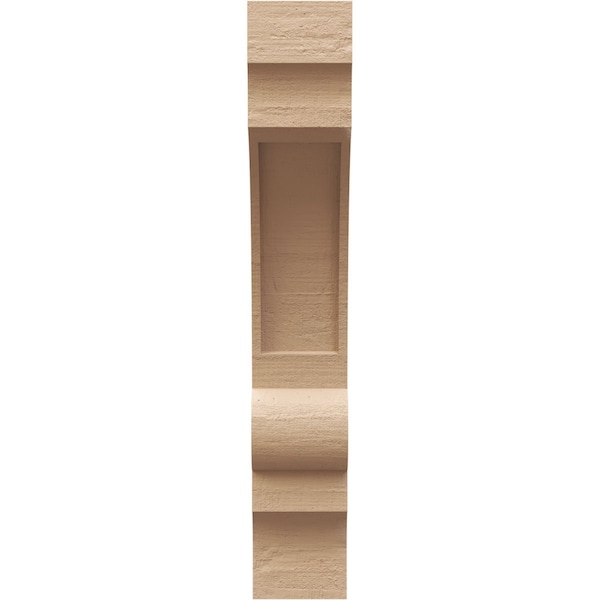 4in. W X 8in. D X 24in. H Series 2 Thin Diane Rough Cedar Woodgrain TimberThane Corbel, Primed Tan